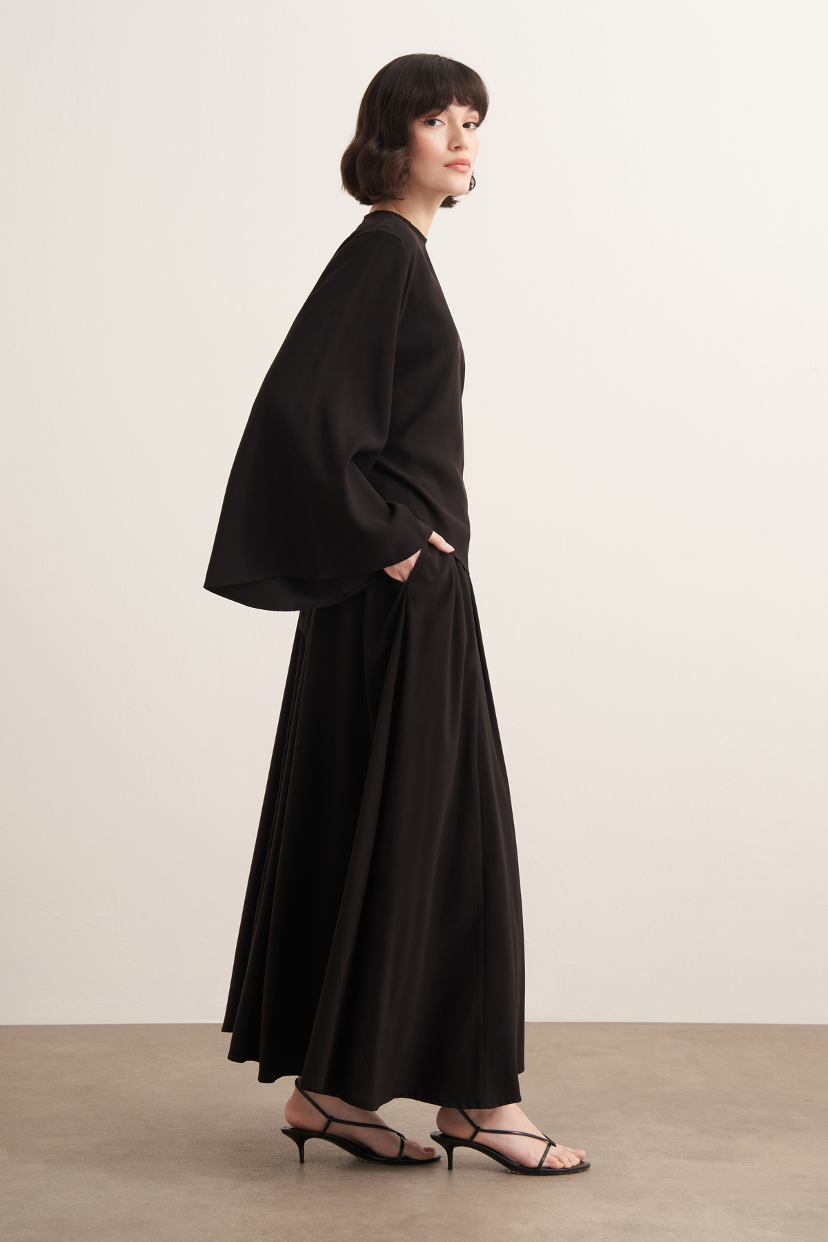 Raya Cupra Suit with Tie-Up Detail Skirt