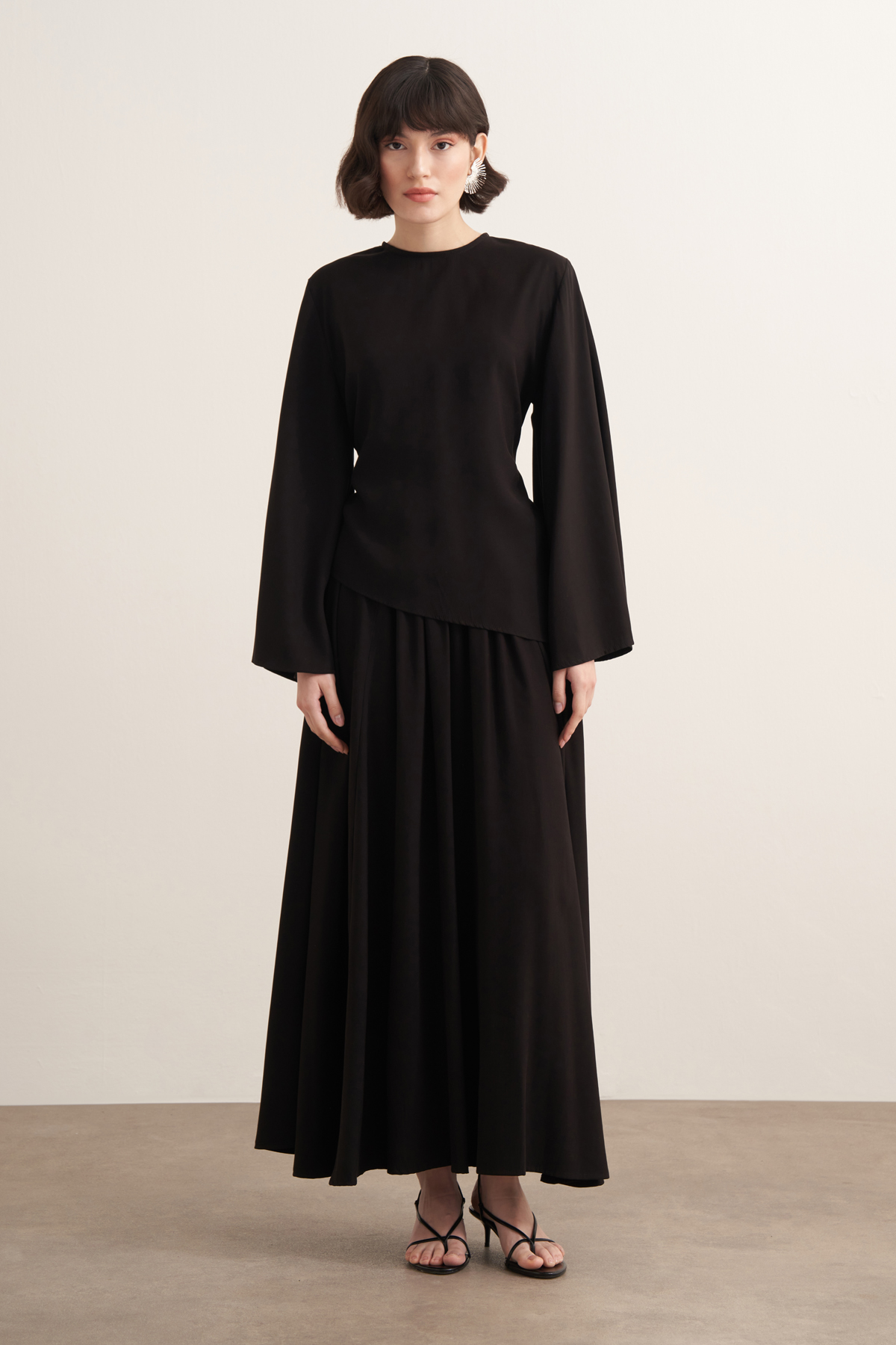 Raya Cupra Suit with Tie-Up Detail Skirt