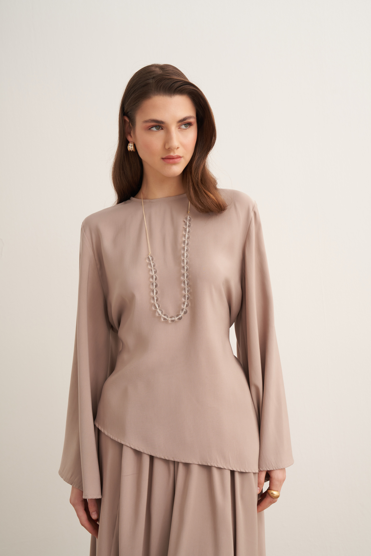 Raya Cupra Suit with Tie-Up Detail Skirt
