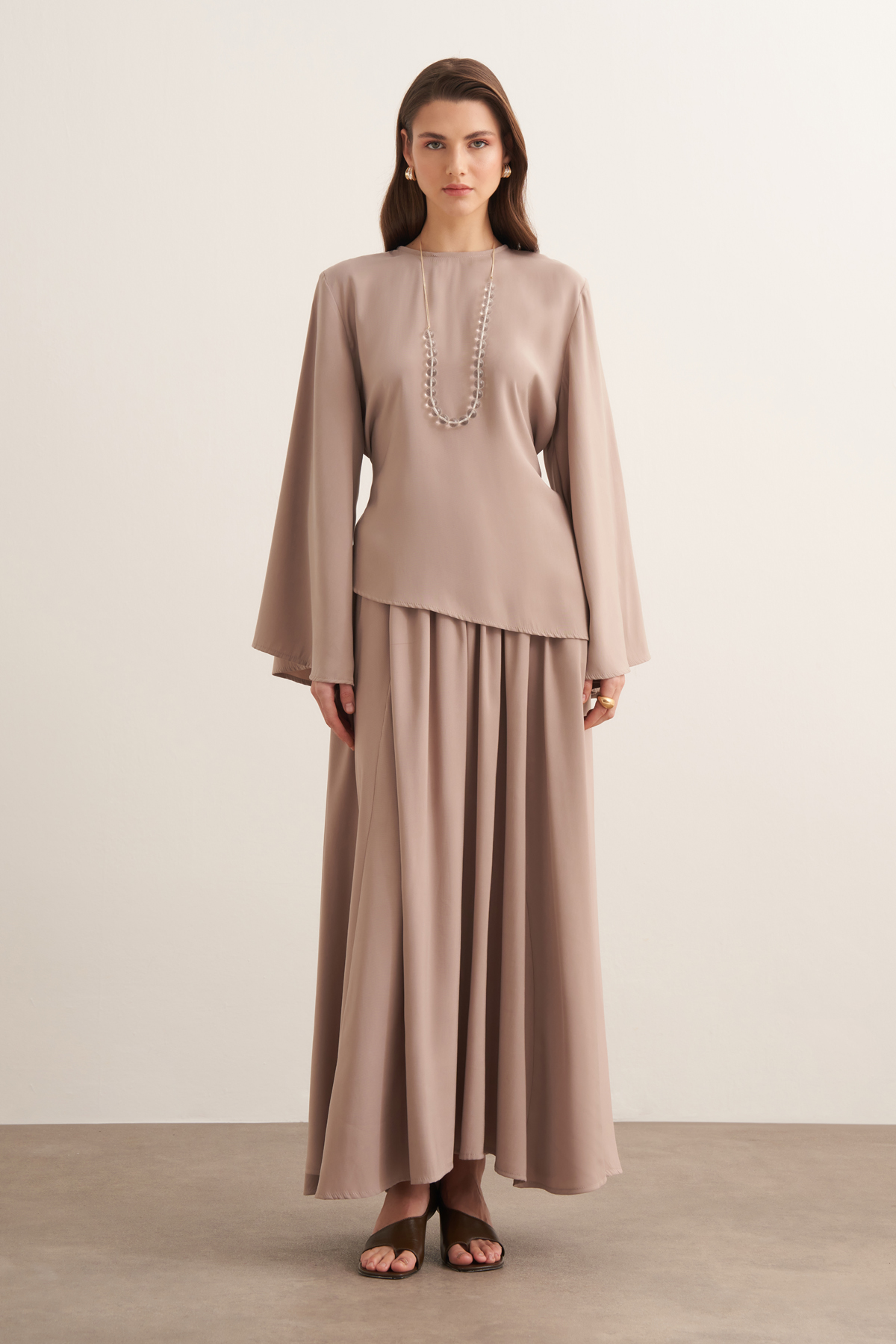Raya Cupra Suit with Tie-Up Detail Skirt