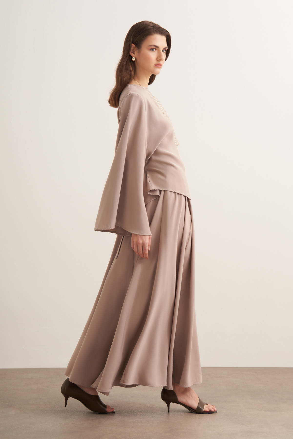 Raya Cupra Suit with Tie-Up Detail Skirt