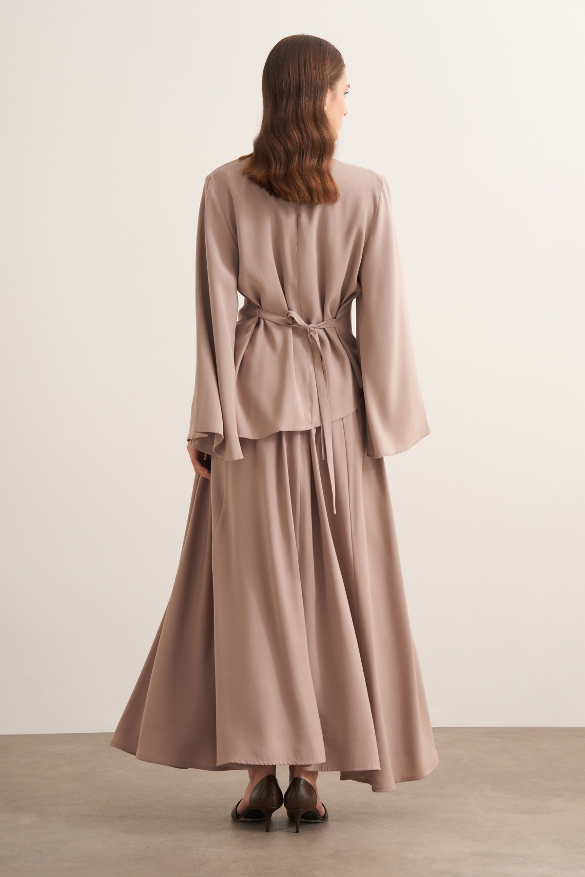 Raya Cupra Suit with Tie-Up Detail Skirt