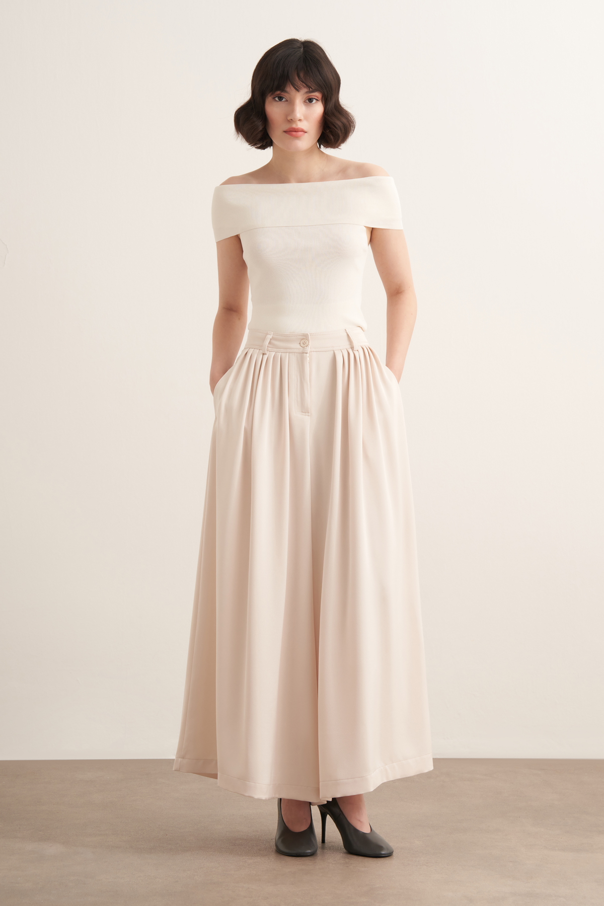 Rimas Pleated Wide Leg Trousers