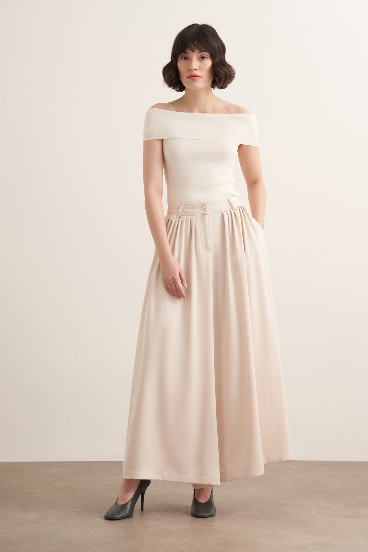 Rimas Pleated Wide Leg Trousers