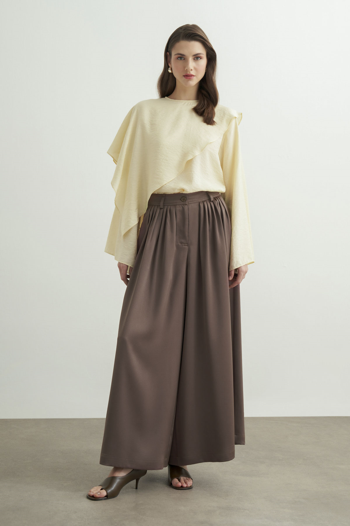 Rimas Pleated Wide Leg Trousers