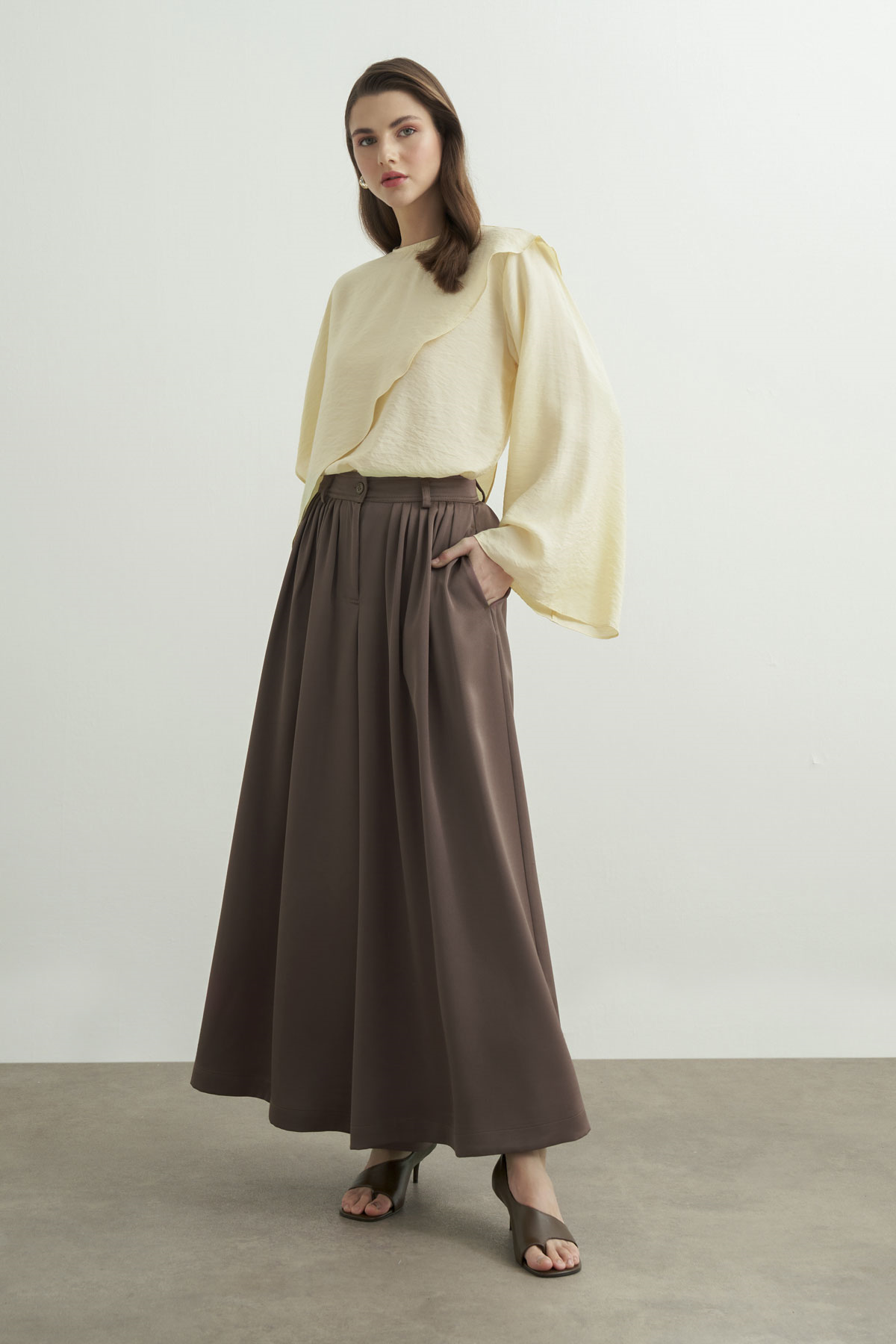 Rimas Pleated Wide Leg Trousers