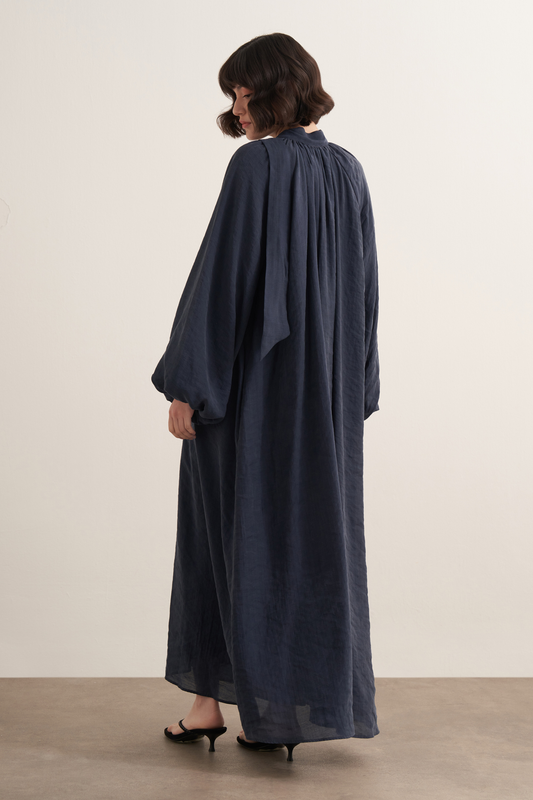 Samira Scarf Collar Draped Dress