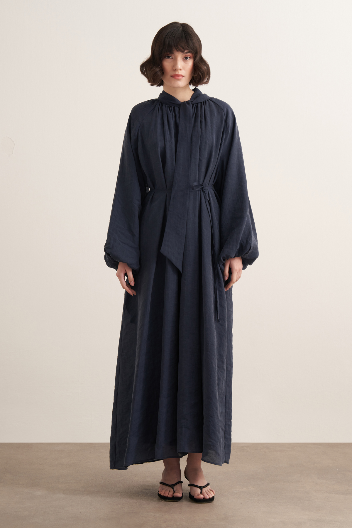 Samira Scarf Collar Draped Dress