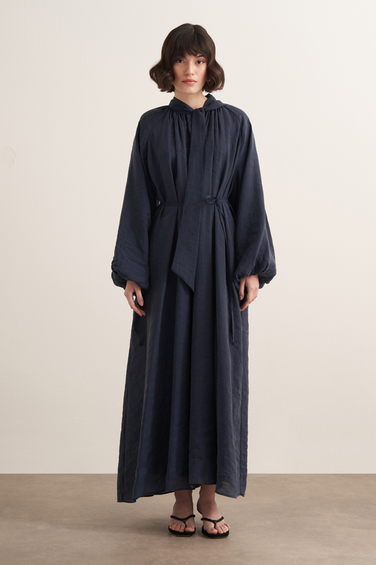 Samira Scarf Collar Draped Dress