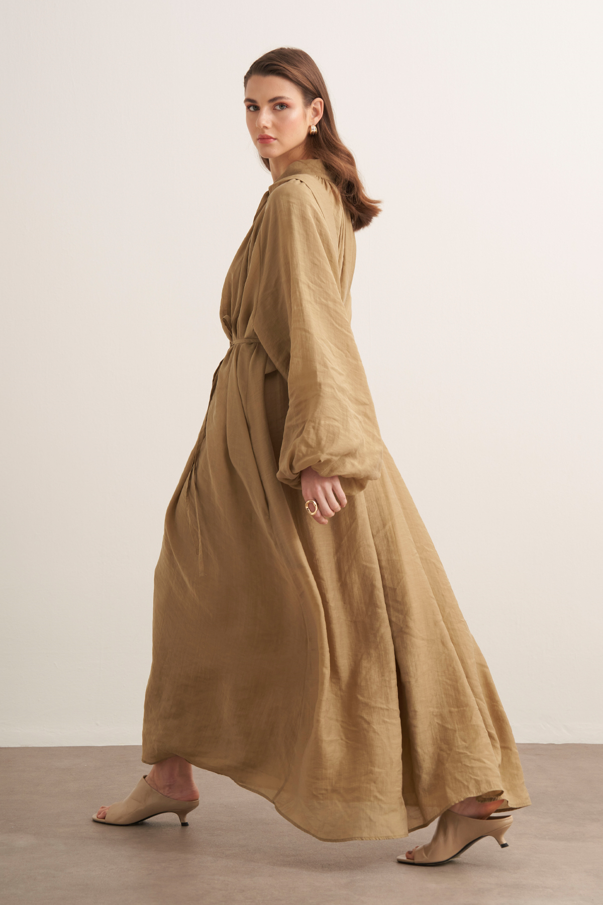 Samira Scarf Collar Draped Dress