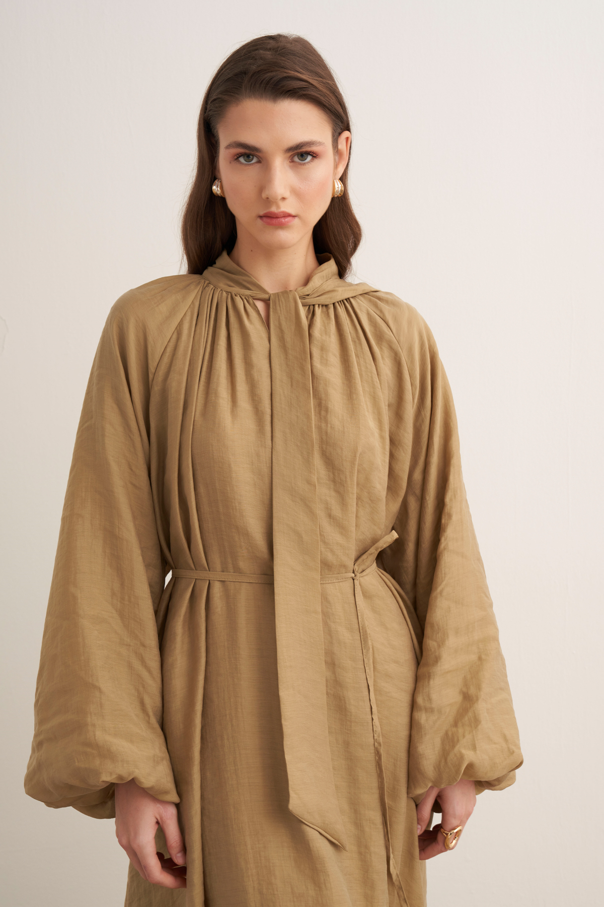 Samira Scarf Collar Draped Dress