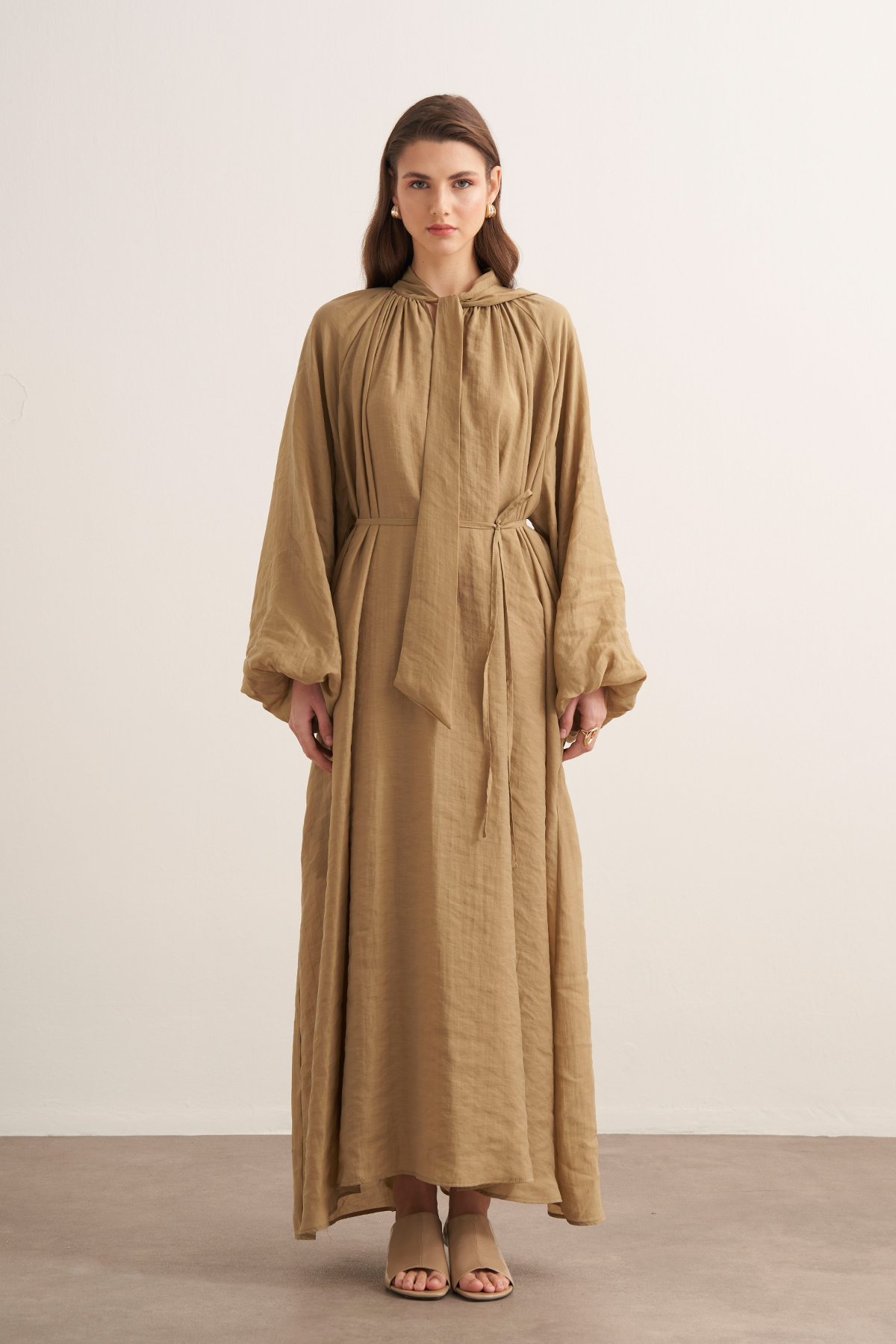 Samira Scarf Collar Draped Dress